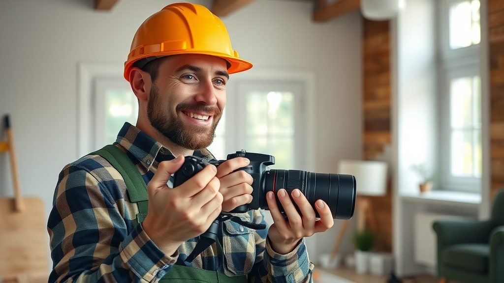 contractor photographing project for lead generation content
