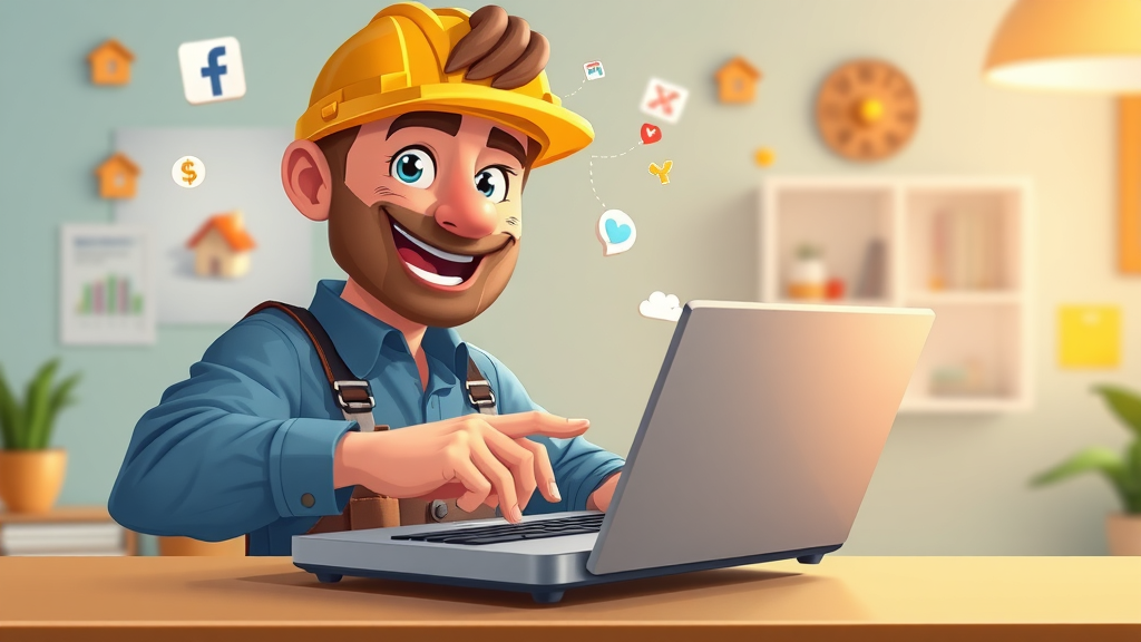 NJ home contractor launching Facebook ad campaign for targeted leads, social media icons, house renovation