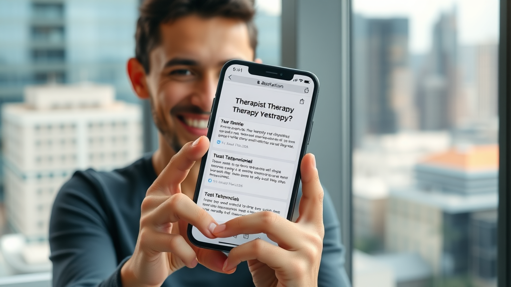 mobile-friendly therapy website showing positive testimonials for therapist client acquisition 2025