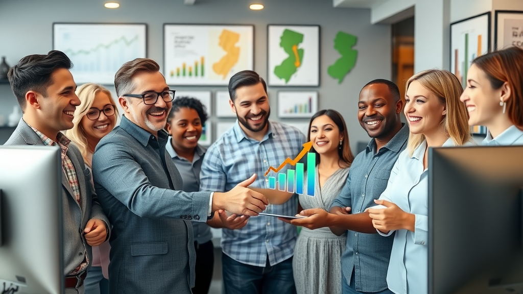 Home service leads NJ: NJ business owner tracking lead generation metrics on smartphone and laptop