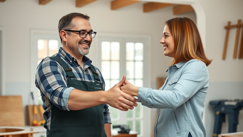 contractor lead generation referral handshake after renovation