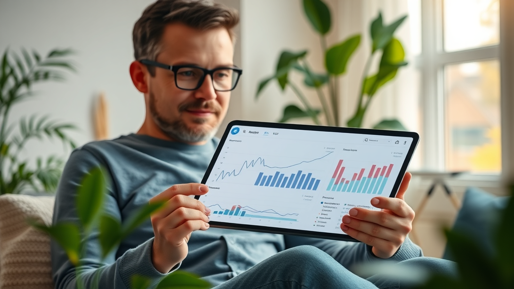 dashboard analytics on tablet, therapist viewing growth charts, therapy practice marketing strategy