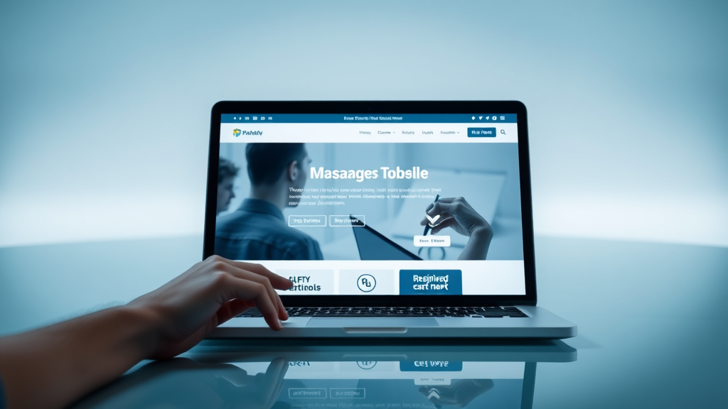 Sleek tablet and laptop display with modern business website, web design, digital marketing, online presence