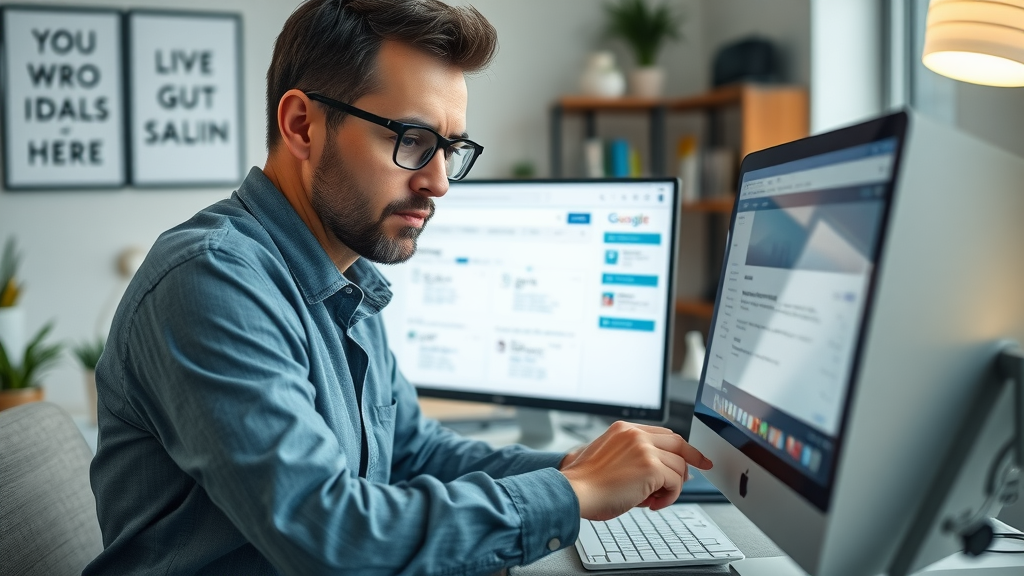 google ads for therapists: therapist creating google ads campaign for digital marketing