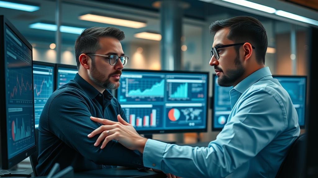 experienced digital marketing team in New Jersey reviewing advertising performance data on screens, seo agency, home service