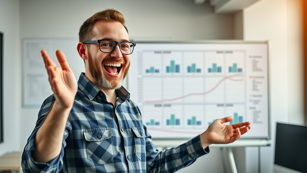 motivated general contractor showing doubled bookings on project board in NJ