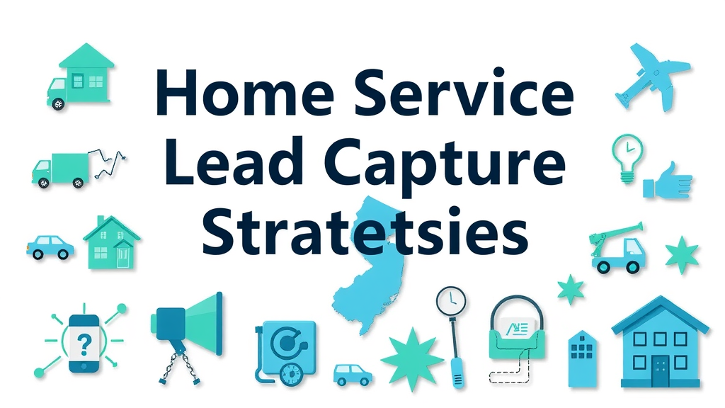 Infographic summarizing effective lead capture strategies for NJ home services with icons for google ads, content marketing, and more.