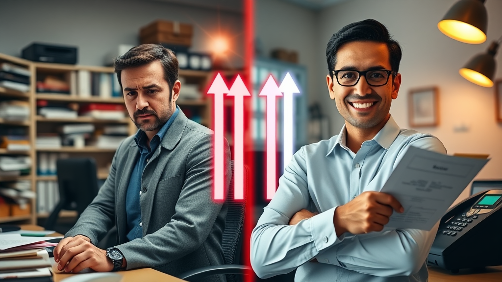 before and after digital marketing transformation for NJ home service business, split image showing growth in leads and success