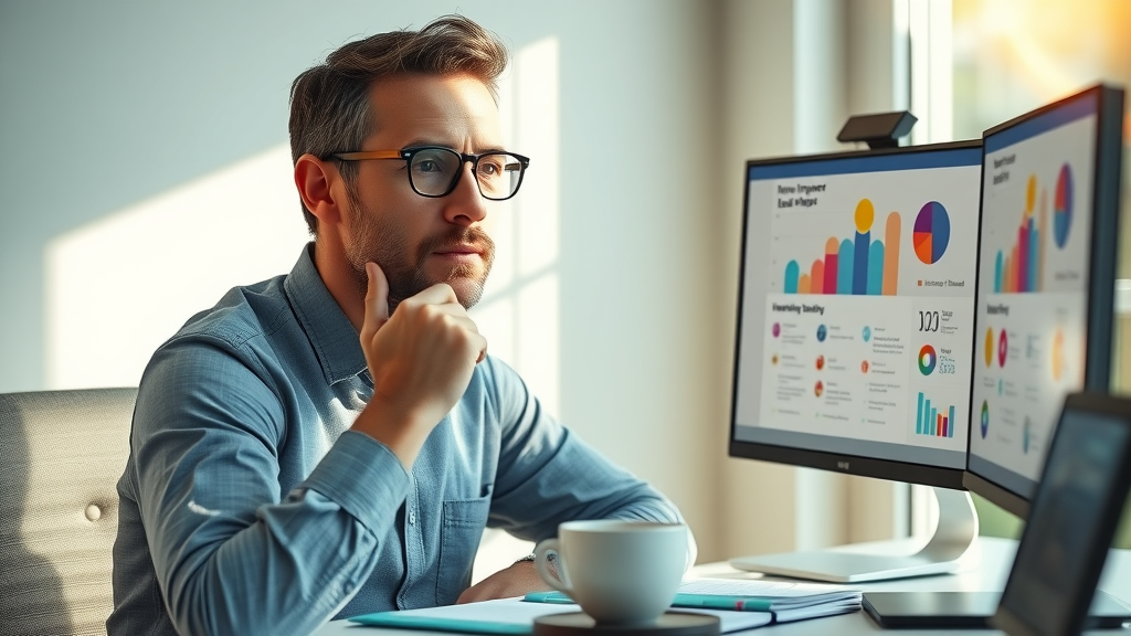 thoughtful NJ contractor comparing home improvement lead platforms on screens